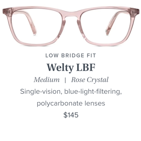 Warby Parker Accessories Pink Clear Specs Blue Light Filtering
